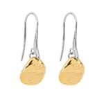 Ripple Effect Drop Disc Earrings With Gold Plating