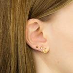 Filigree Open Teardrop Stud Earrings Gold Plate