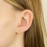 Filigree Open Teardrop Stud Earrings Gold Plate