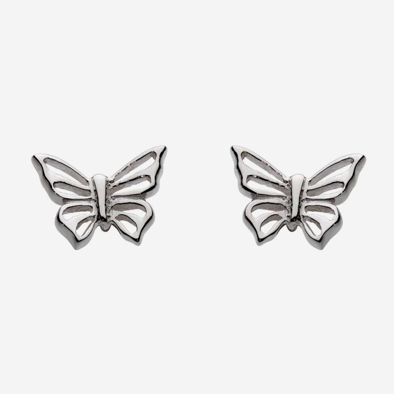 Dew Silver Butterfly Stud Earrings
