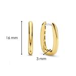 Squoval Gold Plated Silver Hoop Earrings