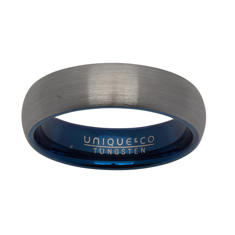 Unique & Co Tungsten Carbide Blue Ring