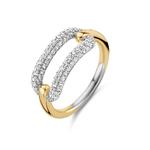 Open Oval Cubic Zirconia Gold Plated Silver Ring