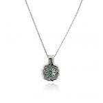 Diamond & Emerald 18ct White Gold Necklace