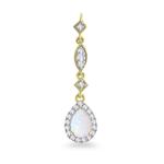 Pear Shape Opal & Diamond 9ct Pendant