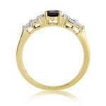 Oval Sapphire & Diamond Cluster 9ct Gold Ring