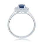 Sapphire & Diamond Oval Cluster 9ct Ring