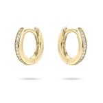 12mm Gold Plated Cubic Zirconia & Silver Hoops