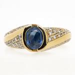 Sapphire & Diamond Oval Gold Ring