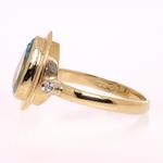 18ct Gold Aquamarine and Diamond Ring