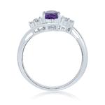 Oval Amethyst & Diamond Cluster 9ct Gold Ring
