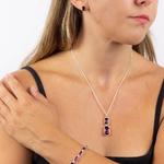 Purple Double Drop Pendant with Swarovski® Crystal