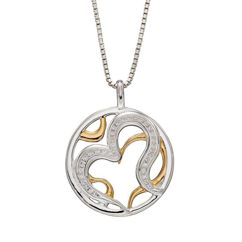 Organic Heart Pendant with Yellow Gold Plating