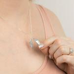 Palm Leaf Mother of Pearl Silver Pendant