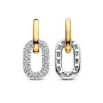Cubic Zirconia Link Gold Plate Silver Drops