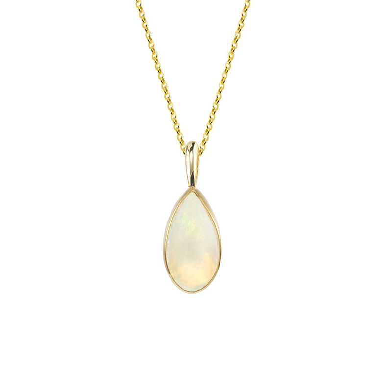 9ct Yellow Gold Pear Shape Opal Pendant