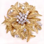 Garrard 18ct Gold Fern Leaf Design Diamond Brooch