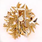 Garrard 18ct Gold Fern Leaf Design Diamond Brooch