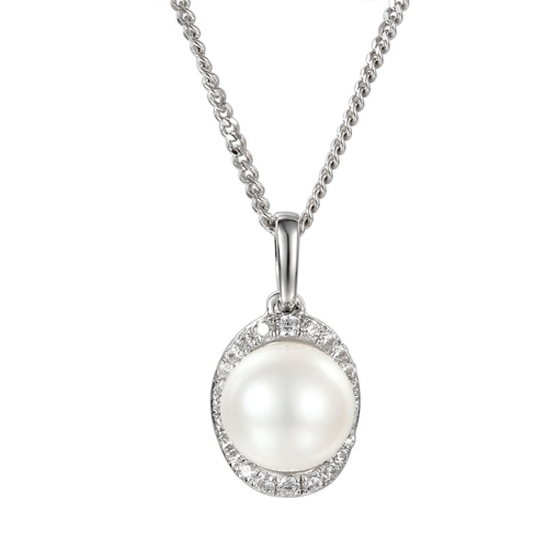 Moonlight Sterling Silver Pearl Necklace