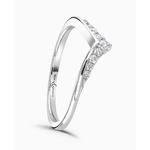 Lucky 0.12ct Diamond Wishbone Platinum Ring
