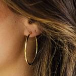 40mm Gold Plated Silver Hoop Earrings
