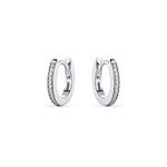 12mm Cubic Zirconia Sparkling Silver Hoop Earrings
