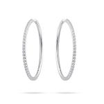 40mm Cubic Zirconia & Silver Hoop Earrings