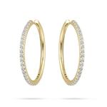 30mm Gold Plated Cubic Zirconia & Silver Hoops