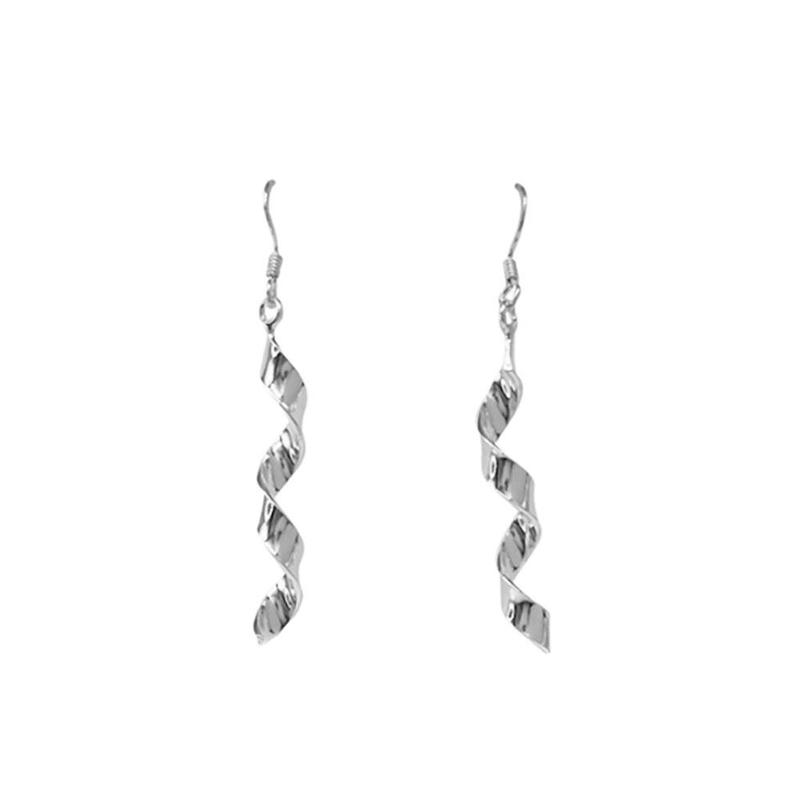 Sterling Silver Twist Drop Earrings