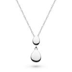 Pebbles Twin Droplet Silver Necklace
