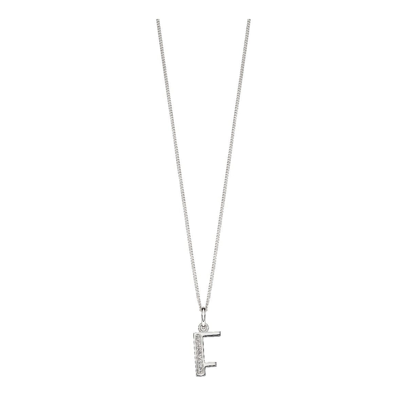 Initial 'F' Silver Pendant Necklace