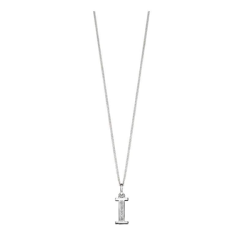 Initial 'I' Silver Pendant Necklace