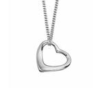 Open Heart Silver Pendant & Chain