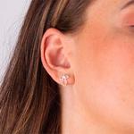 Sterling Silver Open Petal & Leaf Stud Earrings