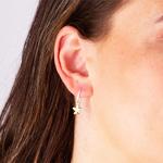 Gold Plated Silver Jasmine Flower Drop Earrings