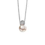 Freshwater Pearl & Cubic Zirconia Silver Pendant