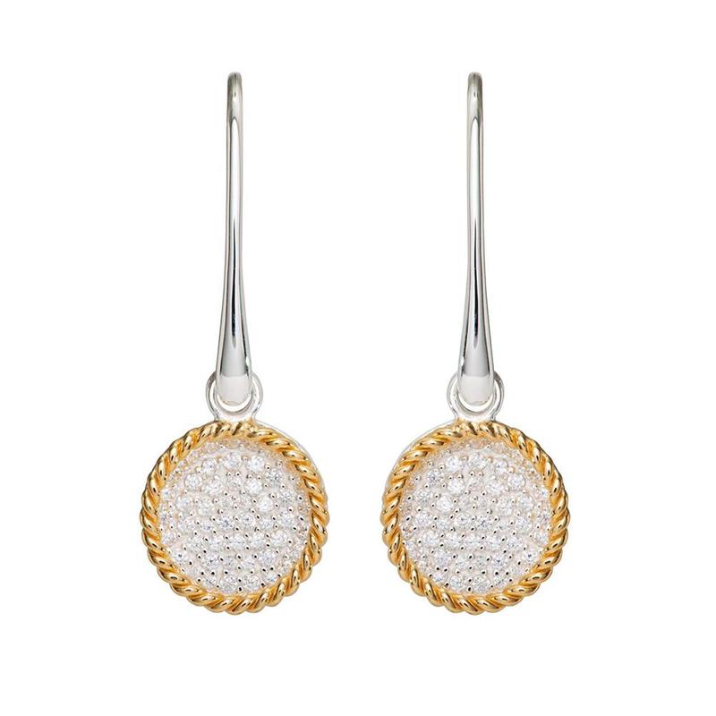 Unique&Co Silver and Gold Plate Drop Earrings