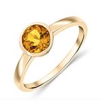 Round Citrine Rubover 9ct Yellow Gold Ring