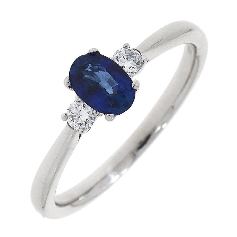 Oval Sapphire & Diamond Three Stone 18ct Ring