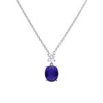Oval Sapphire & Cubic Zirconia Necklace
