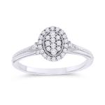 0.19ct Diamond Oval Cluster 9ct Ring