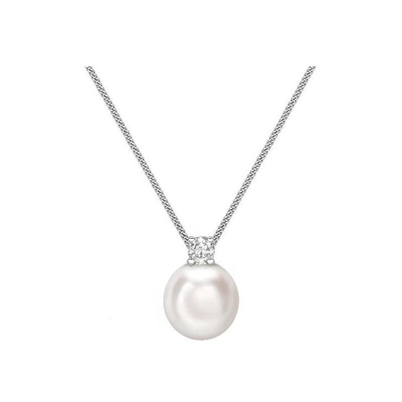 18ct White Gold Pearl and Diamond Necklace