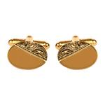 Oval Gold Plated Engraved Cufflinks