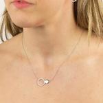 Double Disc Cubic Zirconia & Silver Necklace