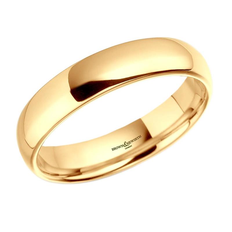 Simplicity 4mm Court 18ct Gold Wedding Band