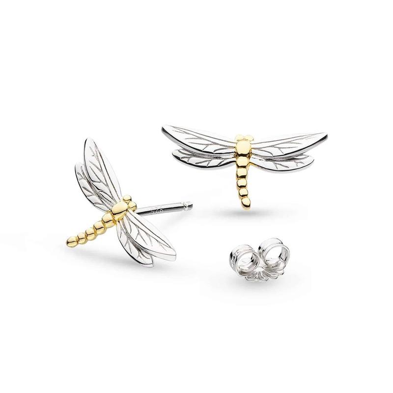 Flyte Dragonfly Golden Petite Silver Stud Earrings