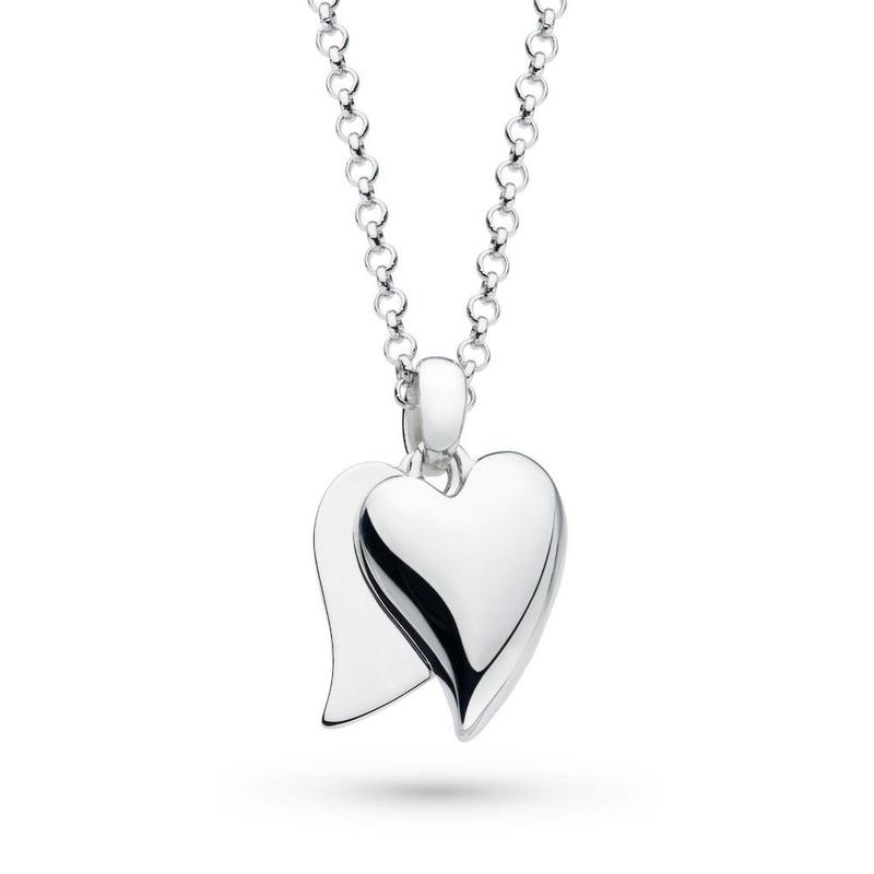 Desire Love Duet Silver Heart Necklace