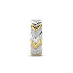 Braided Two Tone Cubic Zirconia Silver Ring
