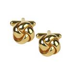 Open Curved Gold Plated Section Knot Cufflinks
