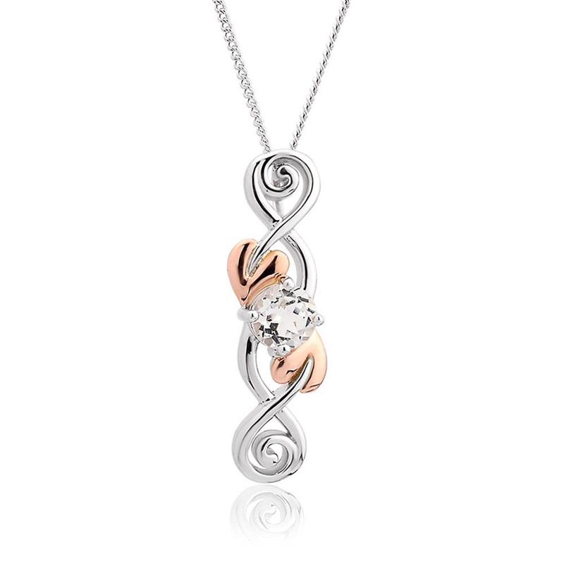 Tree of Life® Silver and White Topaz Necklace
